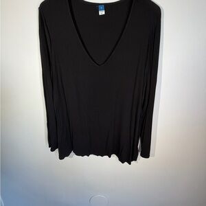 Old Navy Black Long Sleeve V-Neck Top